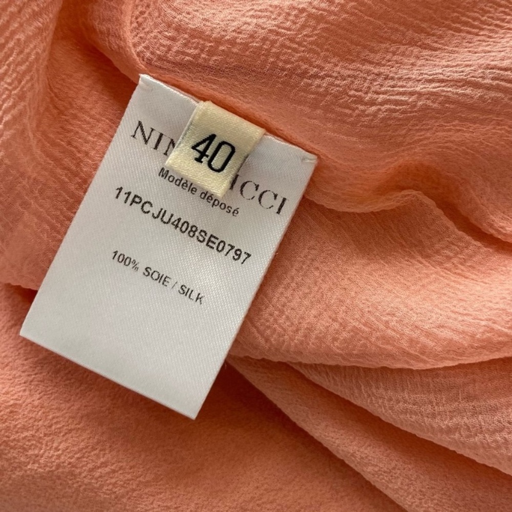 🍒Nina Ricci Silk Skirt - Peach - Bubble Skirt Made in France - Size FR40 - Picture 11 of 16